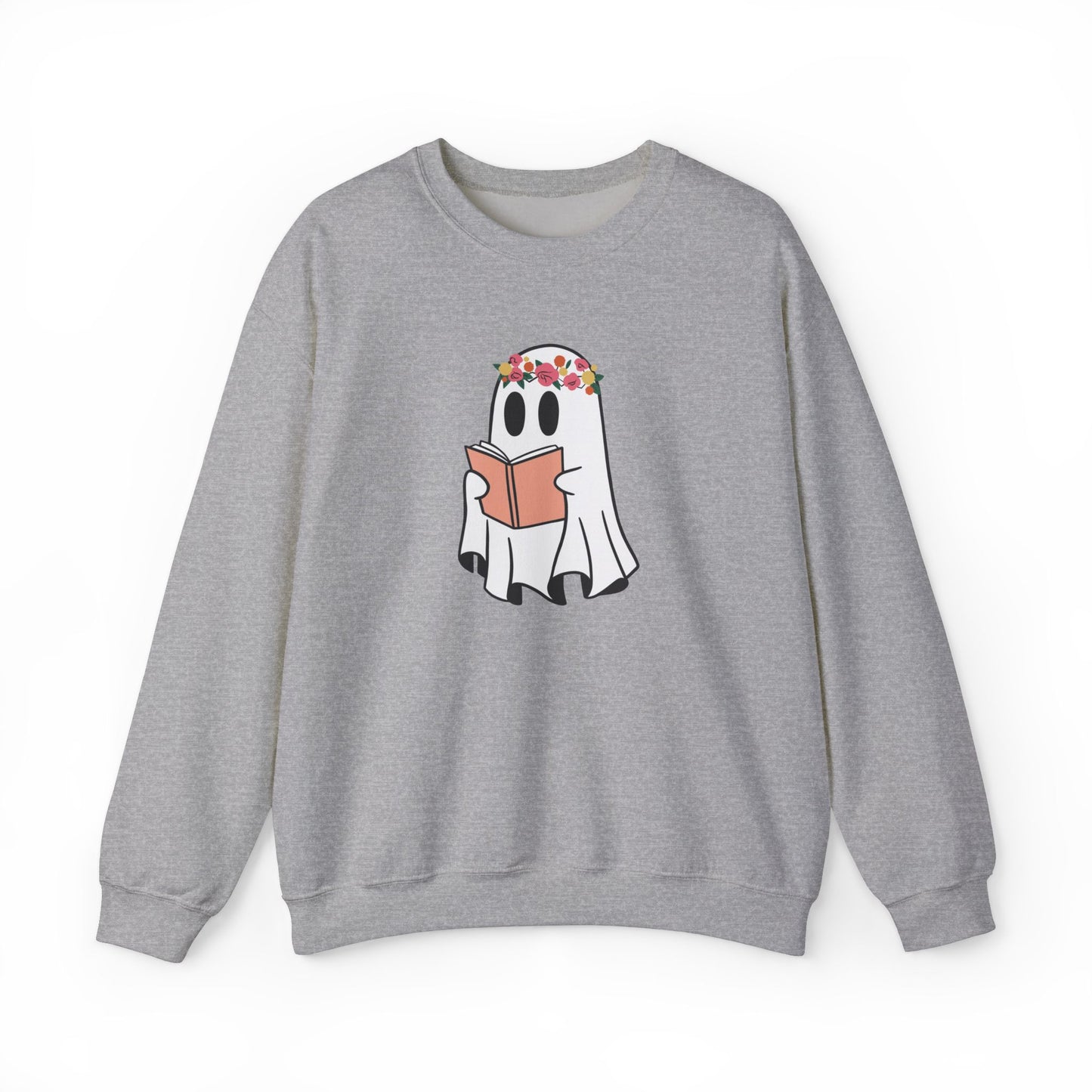 Ghosty Reading - Floral Crown Crewneck Sweatshirt