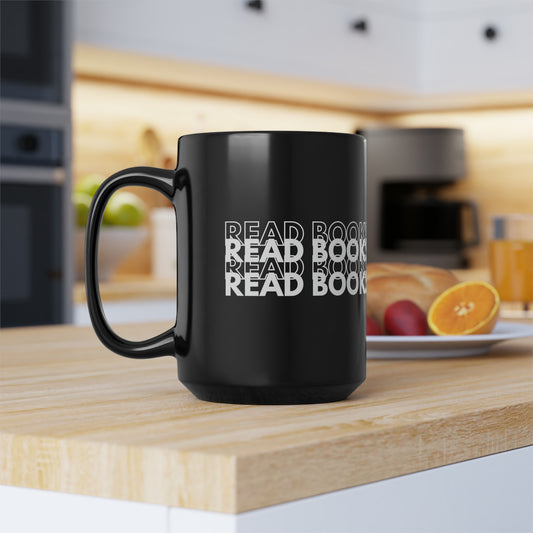 Read Books (Black Ceramic Mug, 15oz)