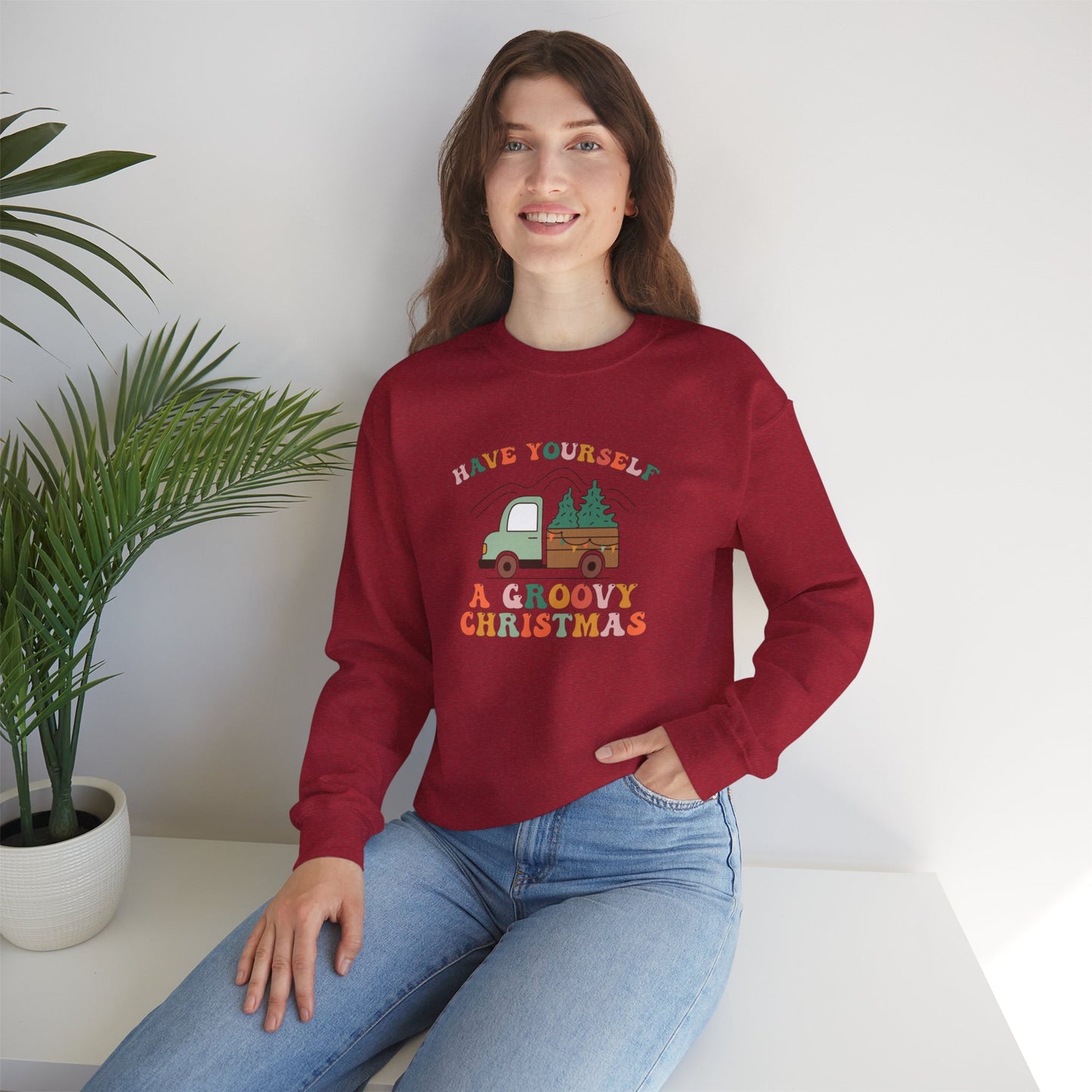 Groovy Christmas Truck Sweatshirt