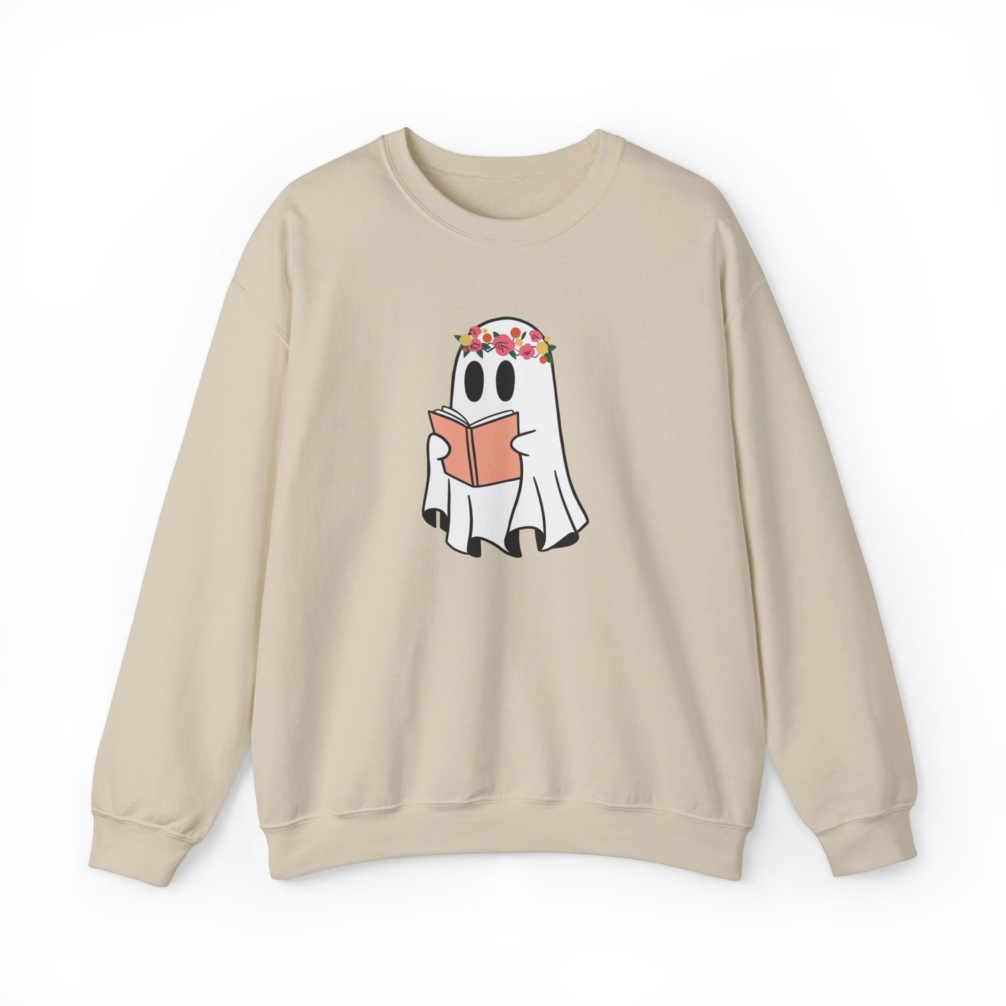 Ghosty Reading - Floral Crown Crewneck Sweatshirt