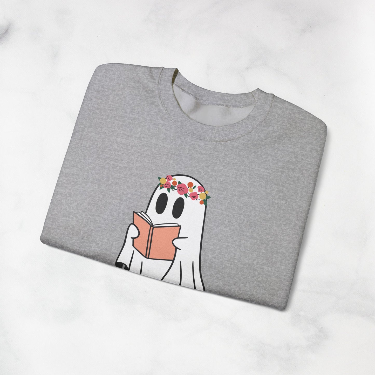 Ghosty Reading - Floral Crown Crewneck Sweatshirt