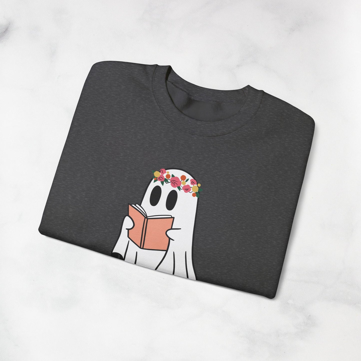 Ghosty Reading - Floral Crown Crewneck Sweatshirt