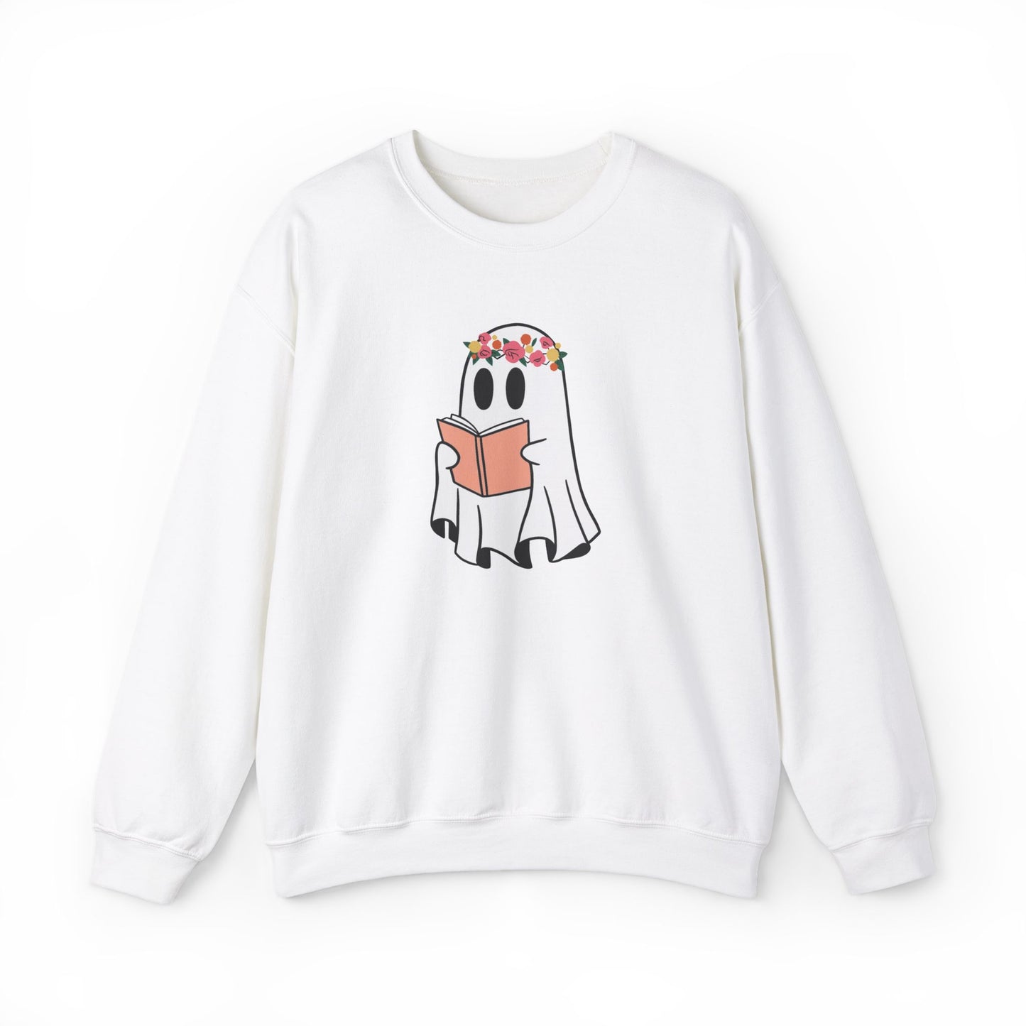 Ghosty Reading - Floral Crown Crewneck Sweatshirt