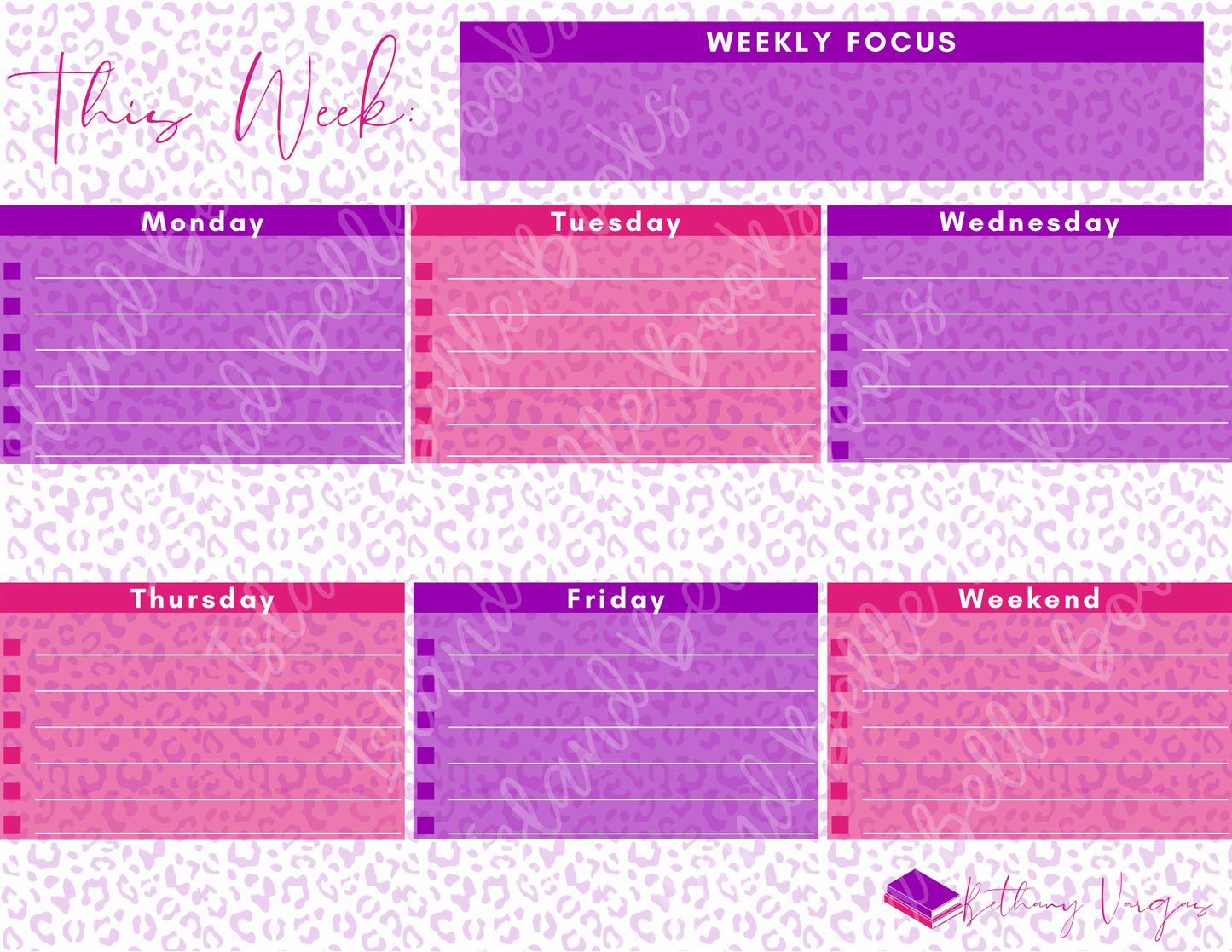 Printable Weekly Planner Sheets