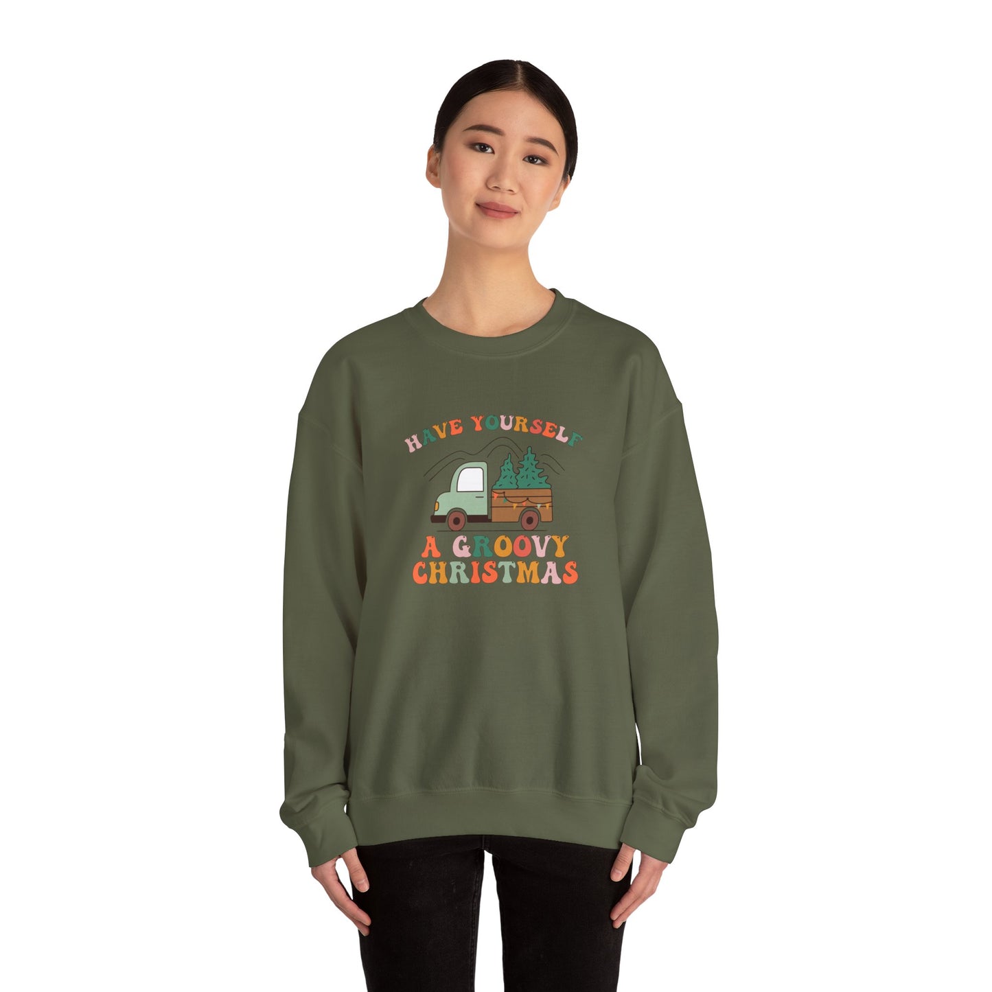 Groovy Christmas Truck Sweatshirt