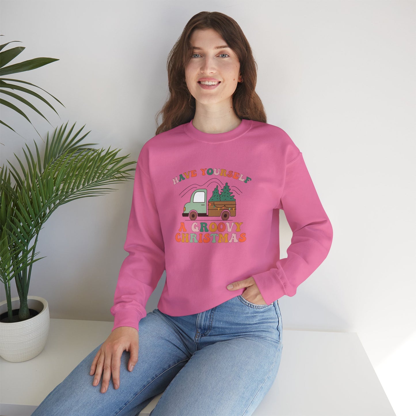 Groovy Christmas Truck Sweatshirt