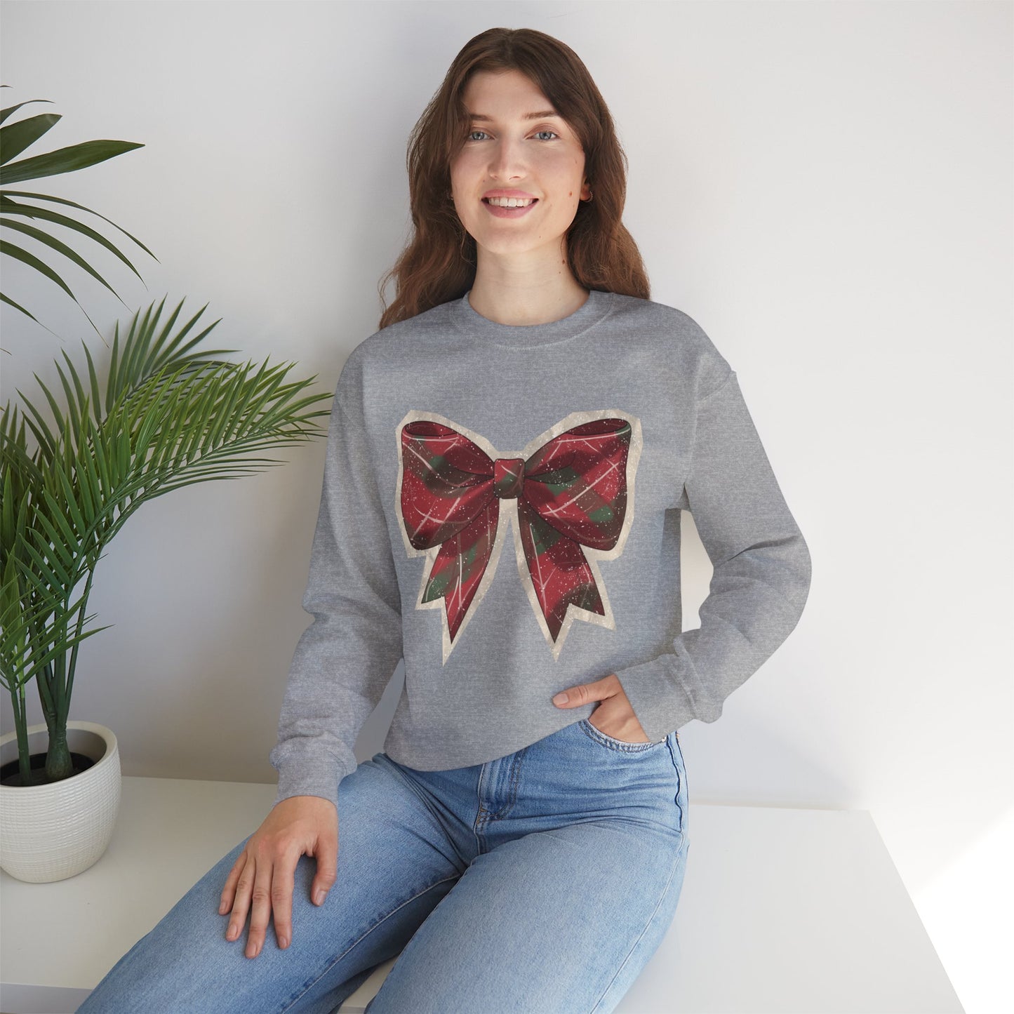 Plaid Holiday Bow Sweatshirt