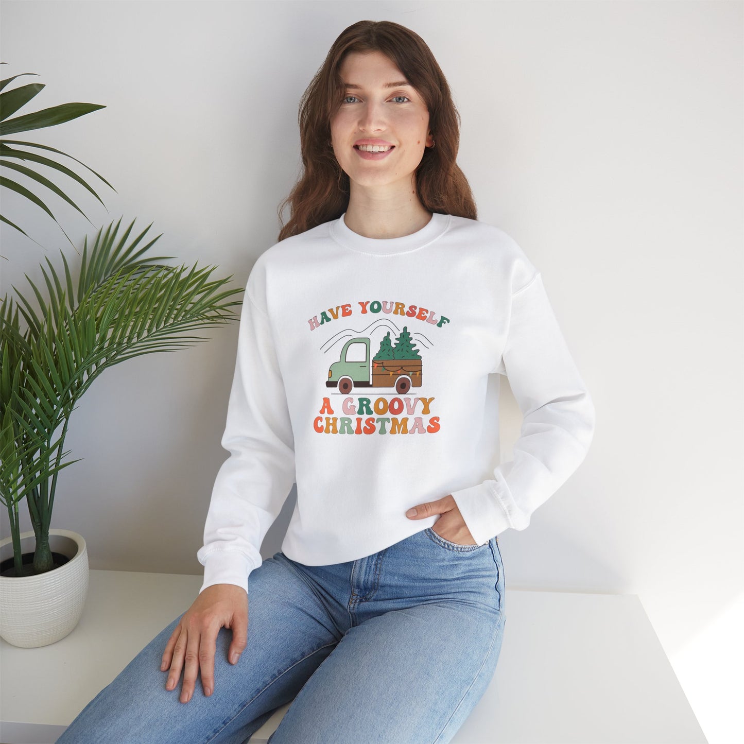 Groovy Christmas Truck Sweatshirt