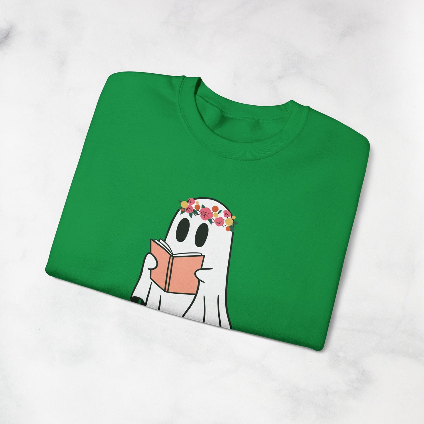 Ghosty Reading - Floral Crown Crewneck Sweatshirt