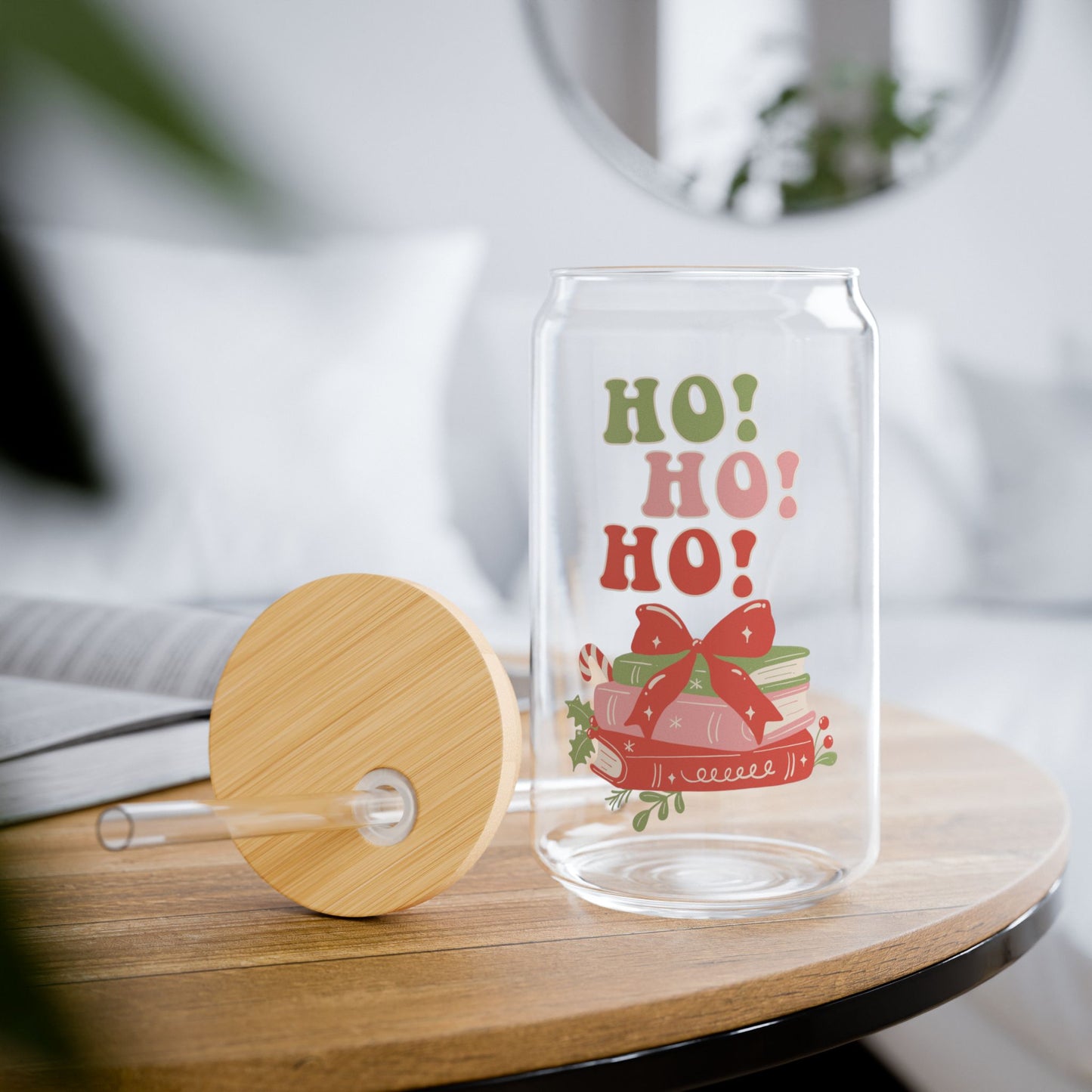 Vintage Christmas Books Glass - 16oz