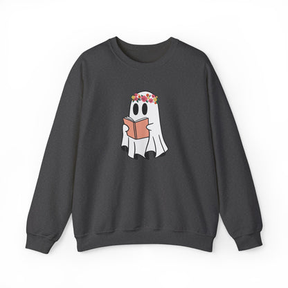 Ghosty Reading - Floral Crown Crewneck Sweatshirt