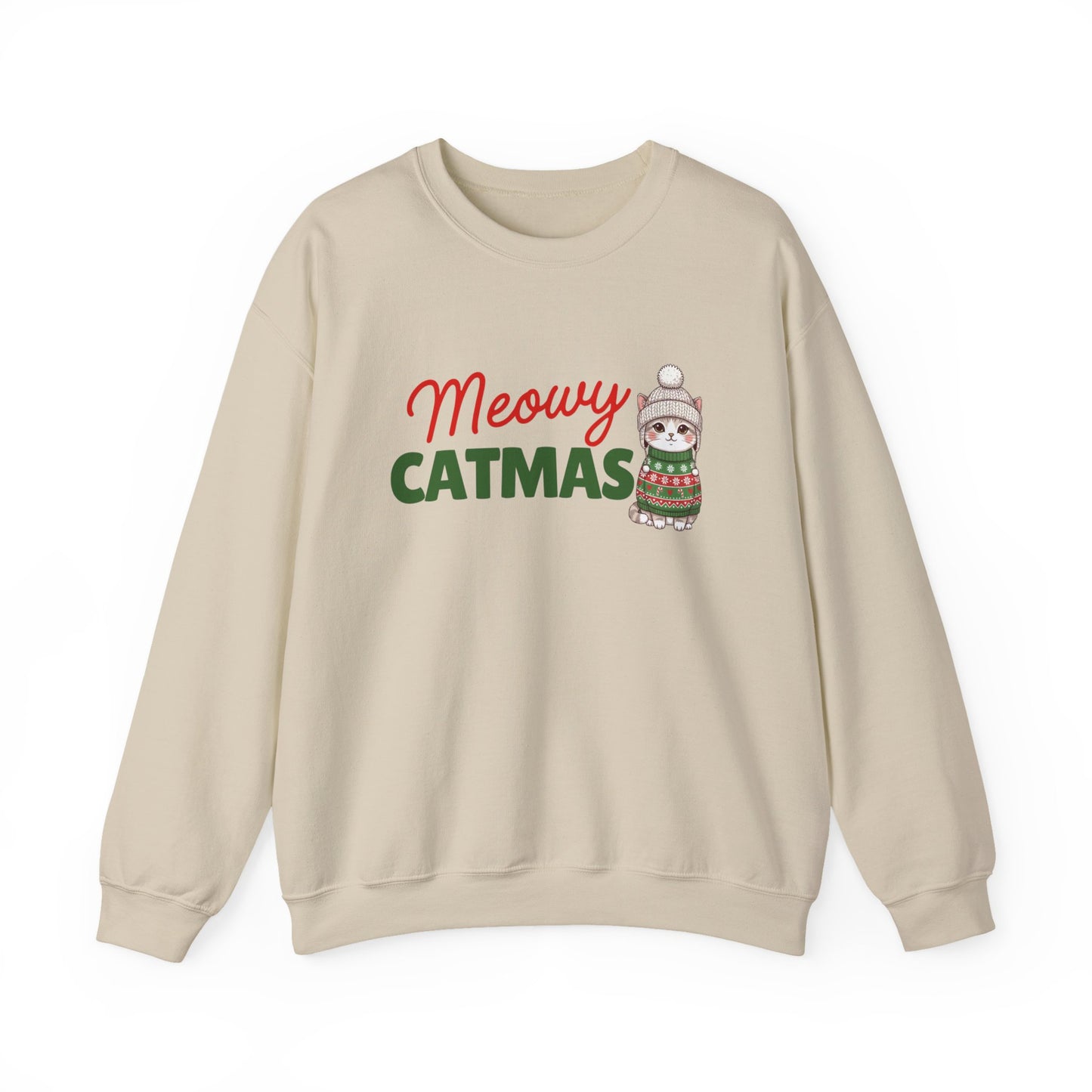 Meowy Catmas Sweatshirt — Cute Holiday Cat Christmas Crewneck