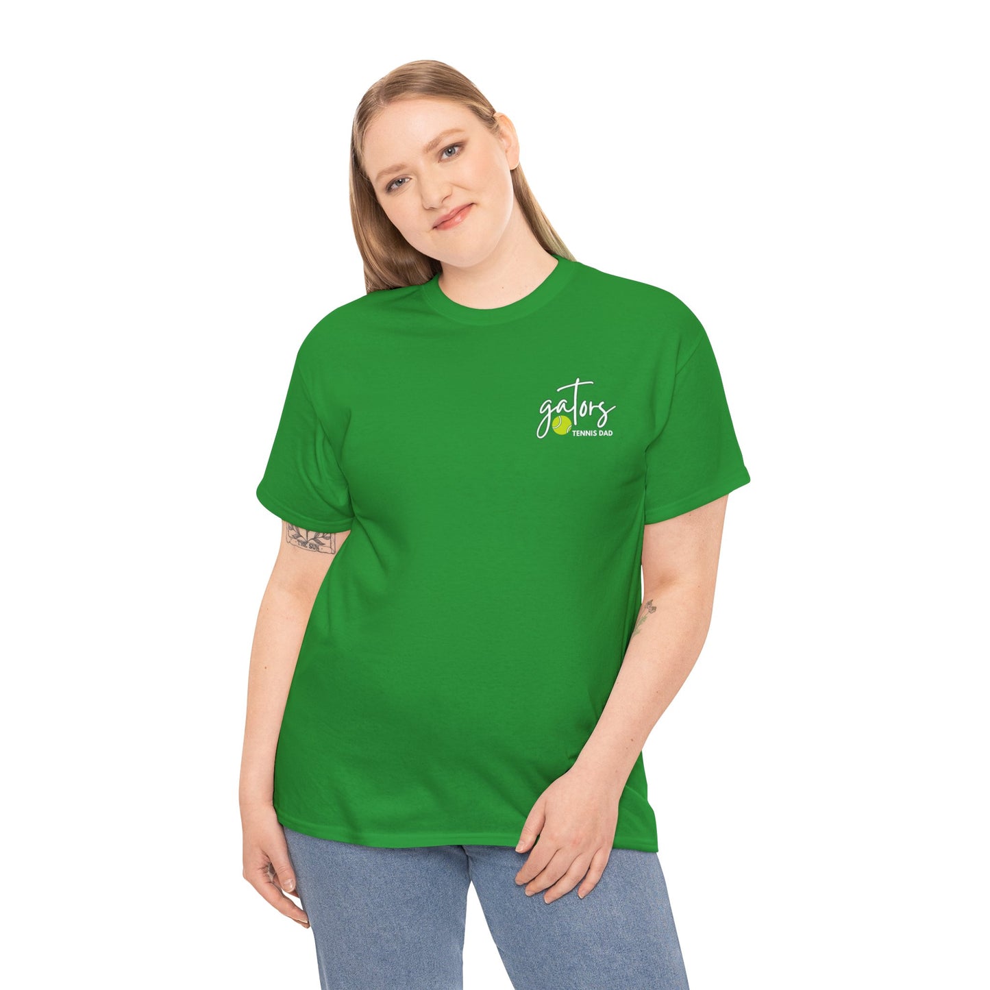 Tennis Dad T-Shirt — Green Handwritten High School Spirit Wear