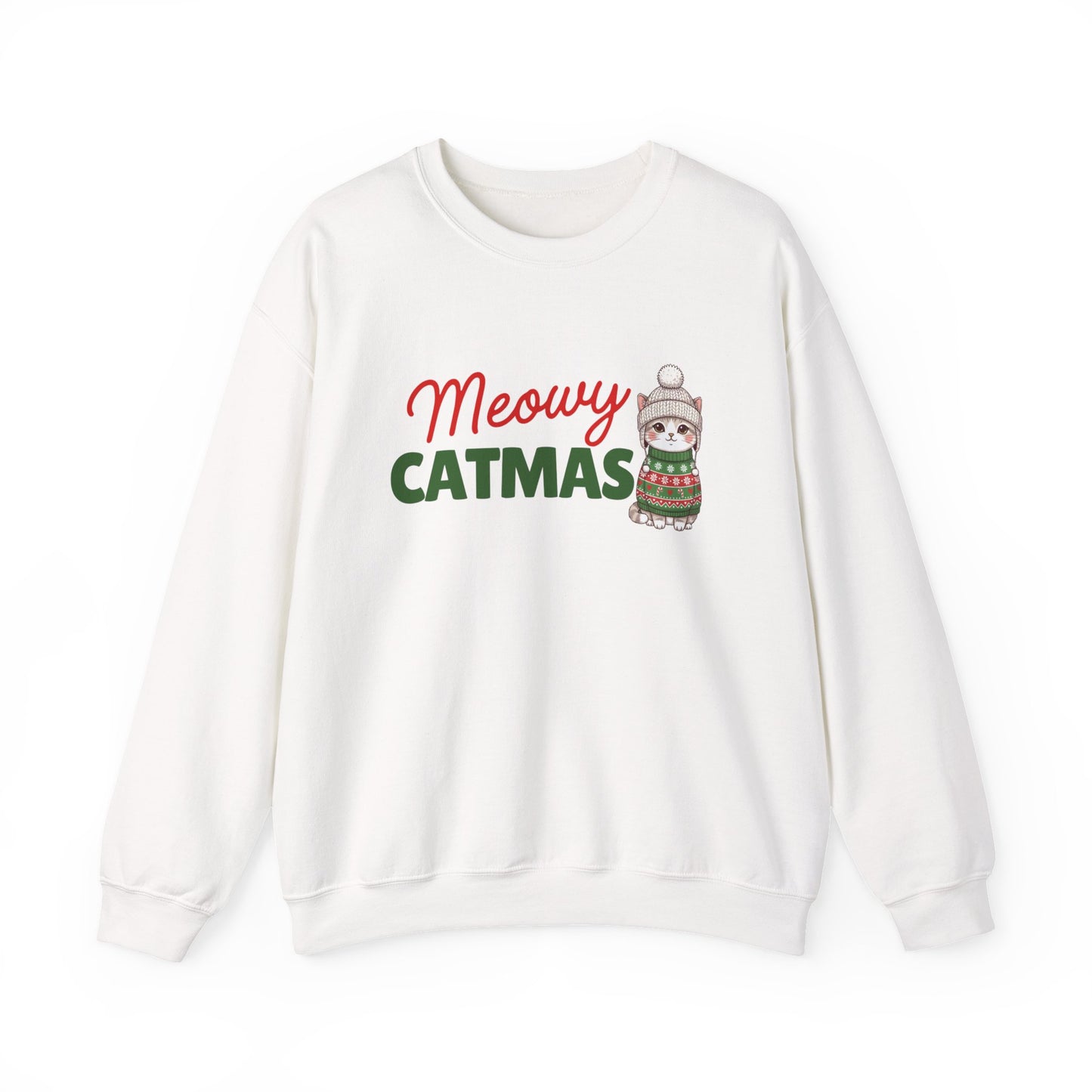 Meowy Catmas Sweatshirt — Cute Holiday Cat Christmas Crewneck