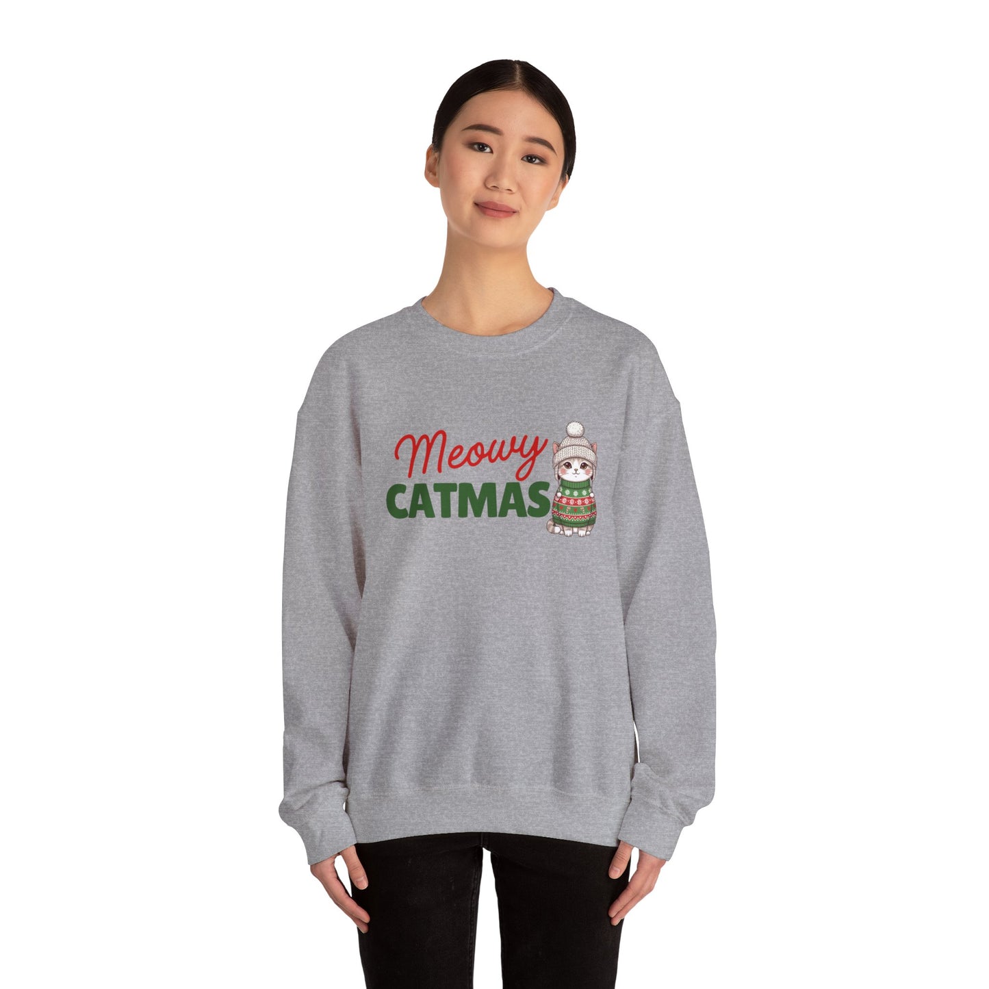 Meowy Catmas Sweatshirt — Cute Holiday Cat Christmas Crewneck