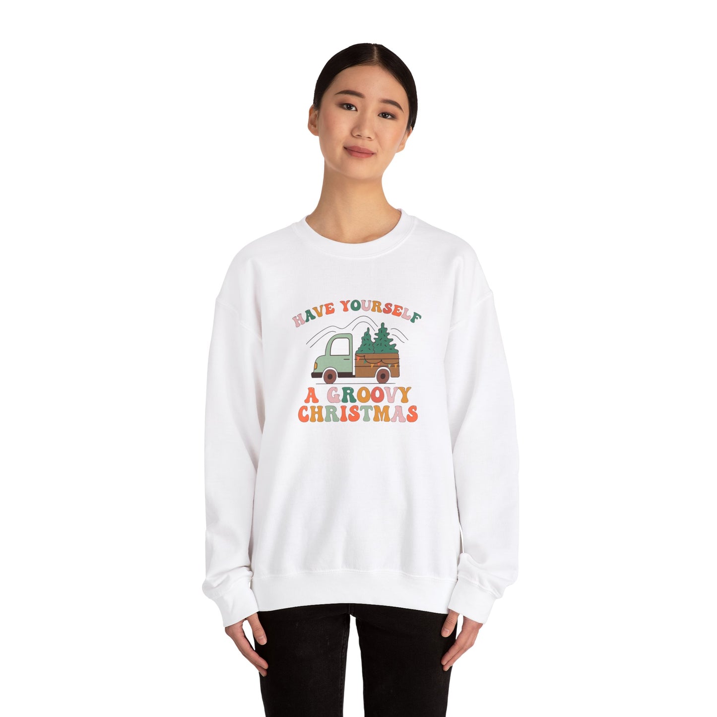 Groovy Christmas Truck Sweatshirt
