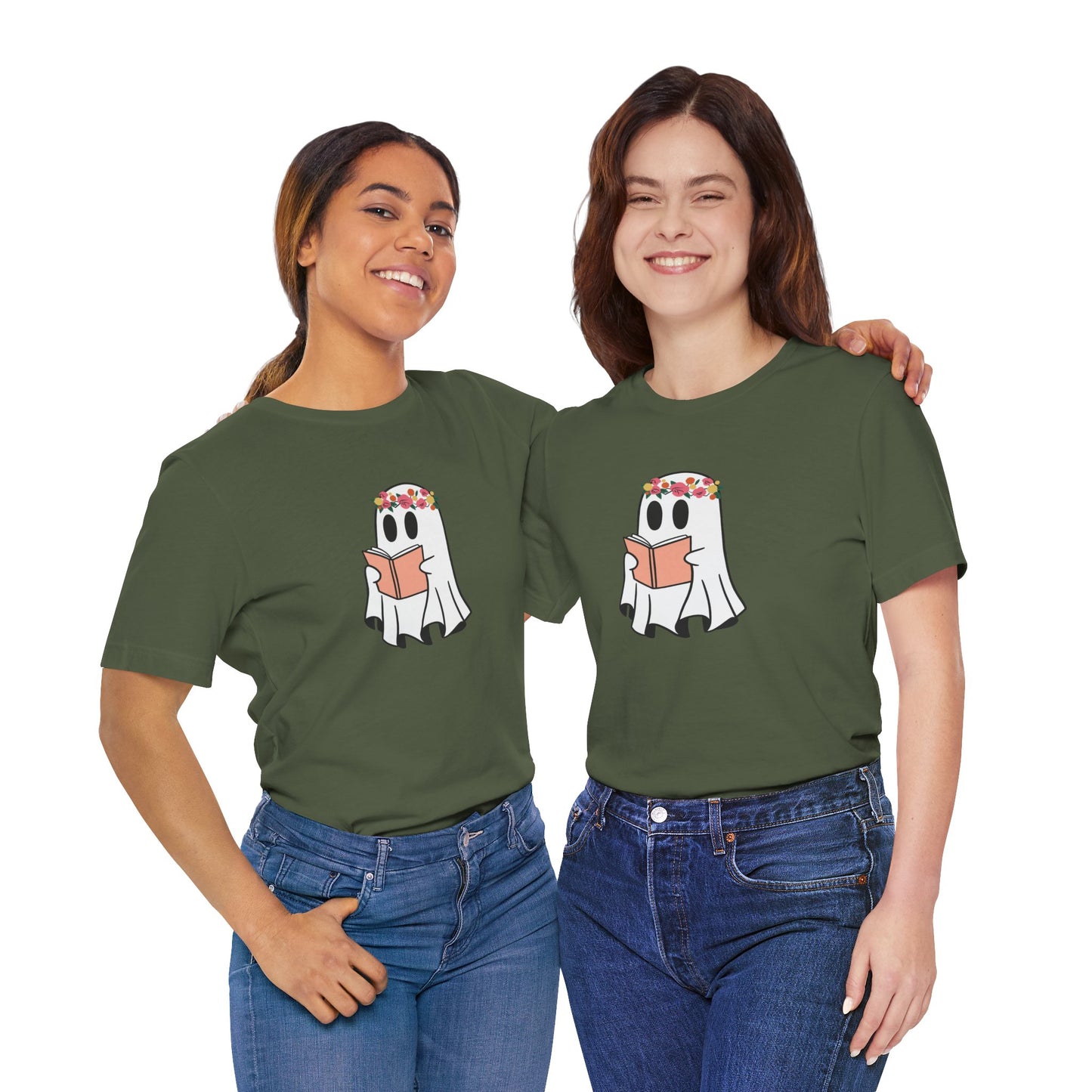 Ghosty Reading - Floral Crown T-Shirt