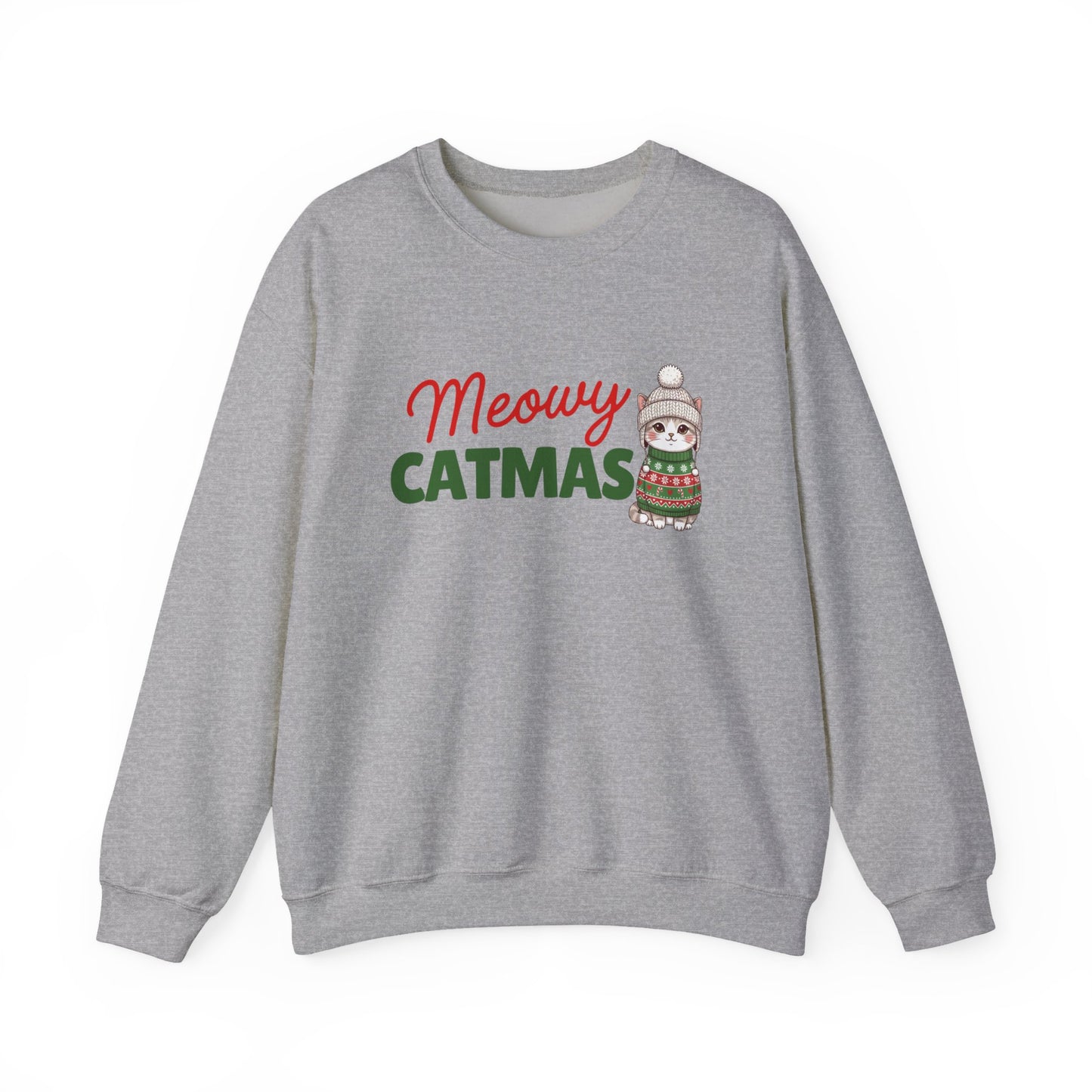 Meowy Catmas Sweatshirt — Cute Holiday Cat Christmas Crewneck