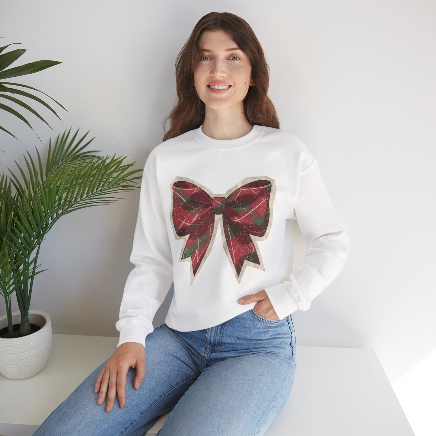 Plaid Holiday Bow Sweatshirt