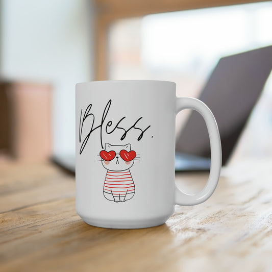 Bless. Cat Hearts (Ceramic Mug 15oz)