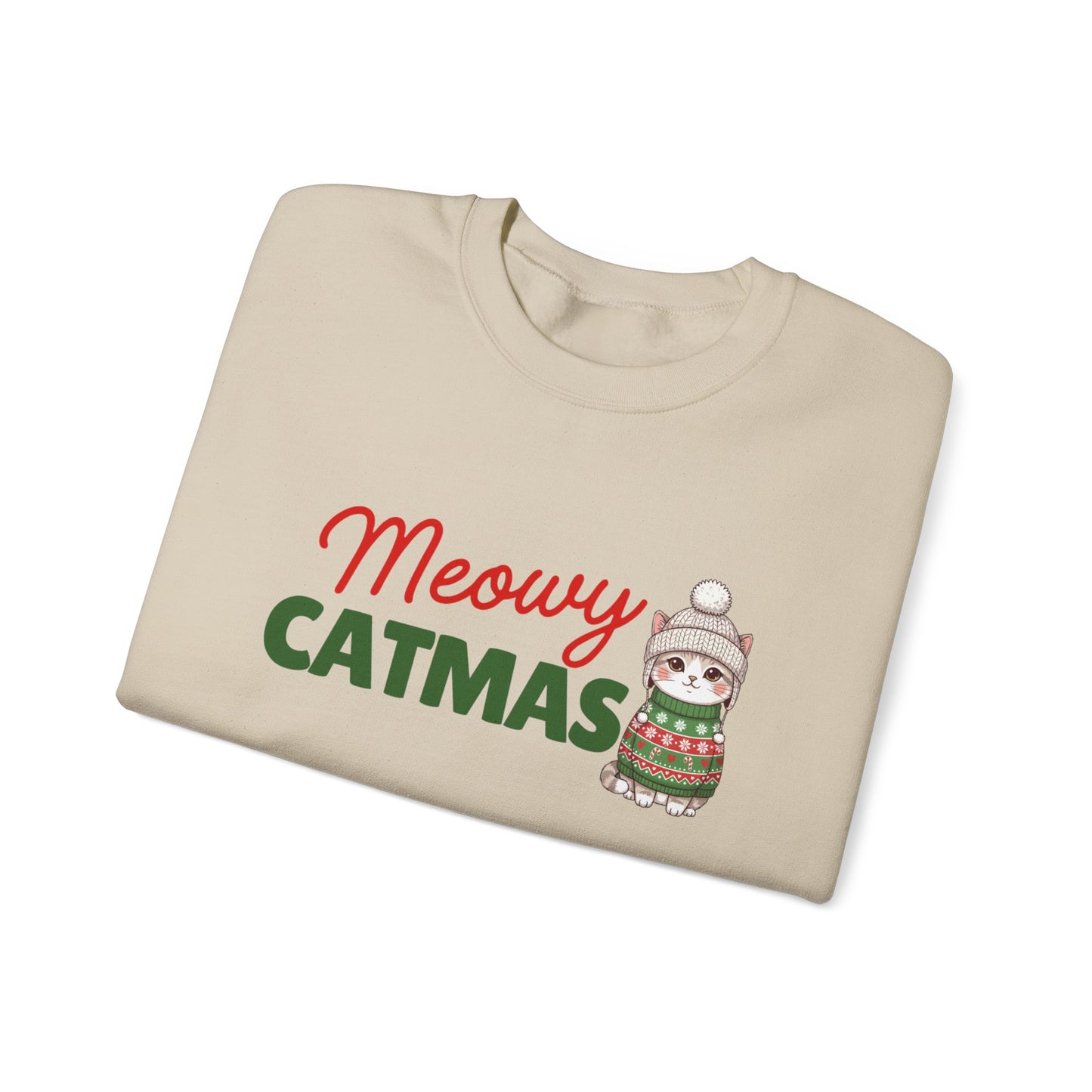 Meowy Catmas Sweatshirt — Cute Holiday Cat Christmas Crewneck