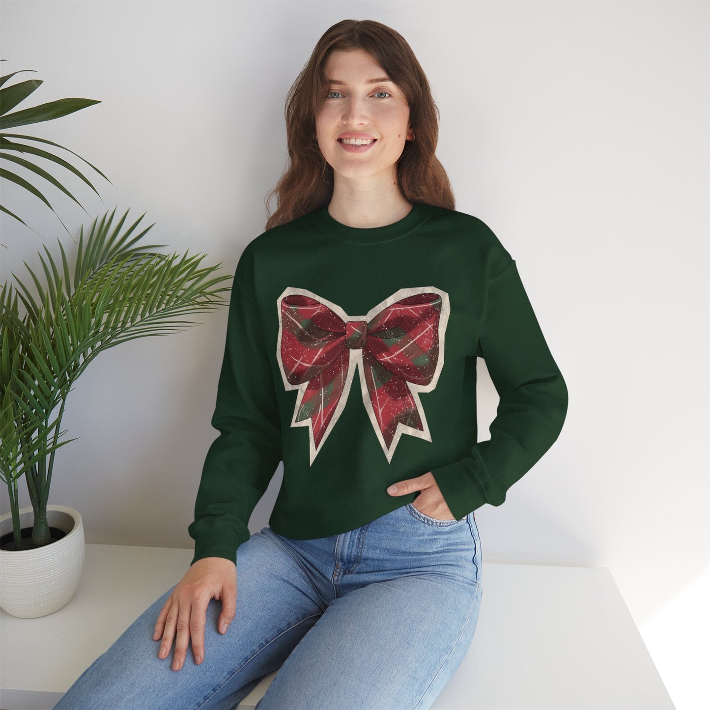Plaid Holiday Bow Sweatshirt