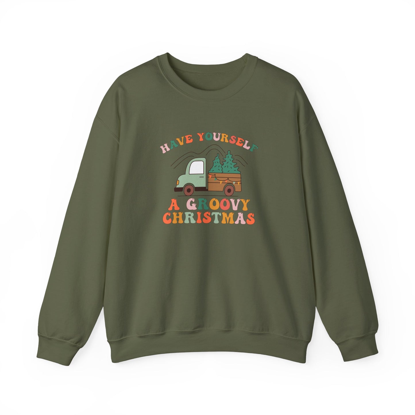 Groovy Christmas Truck Sweatshirt