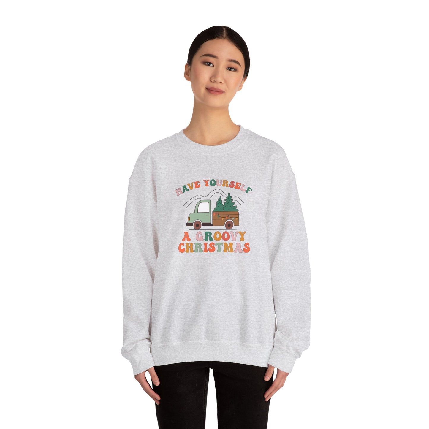 Groovy Christmas Truck Sweatshirt