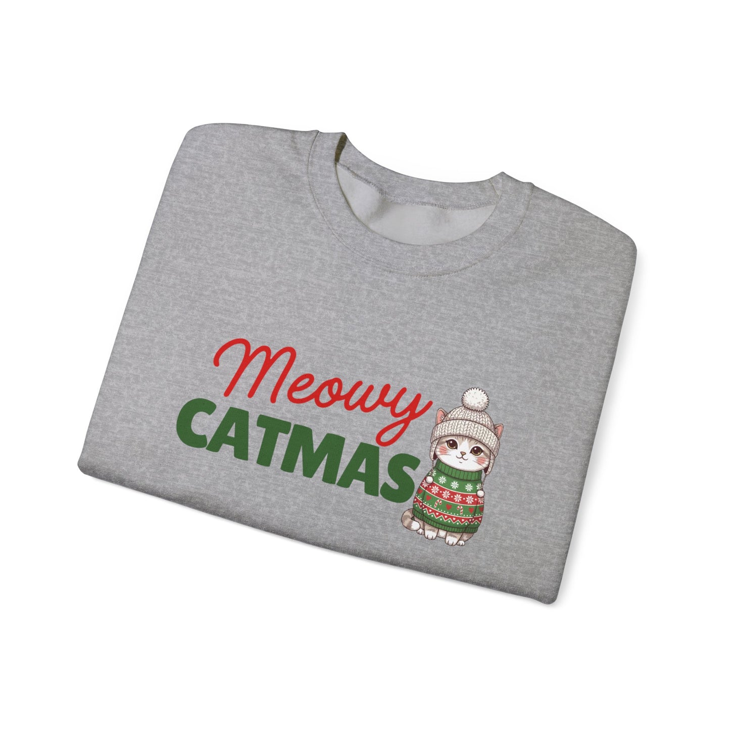 Meowy Catmas Sweatshirt — Cute Holiday Cat Christmas Crewneck