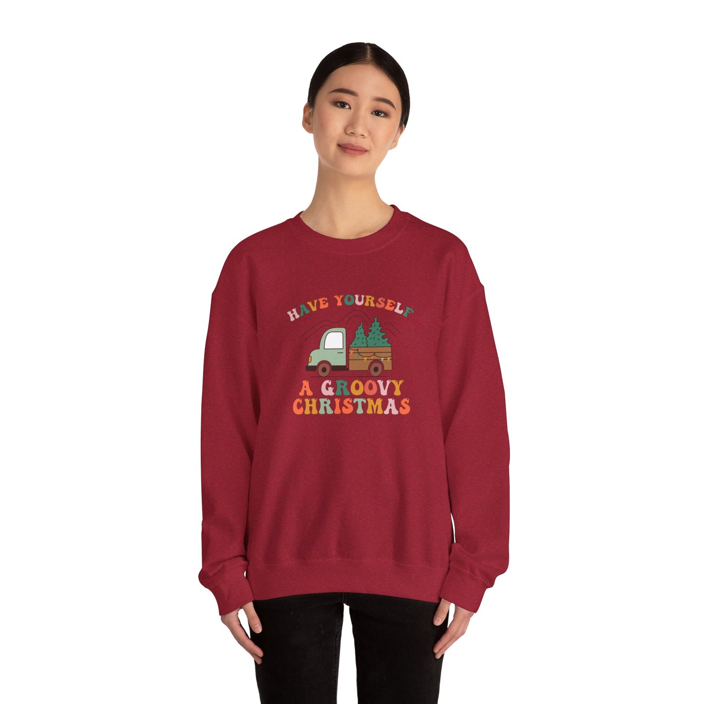 Groovy Christmas Truck Sweatshirt