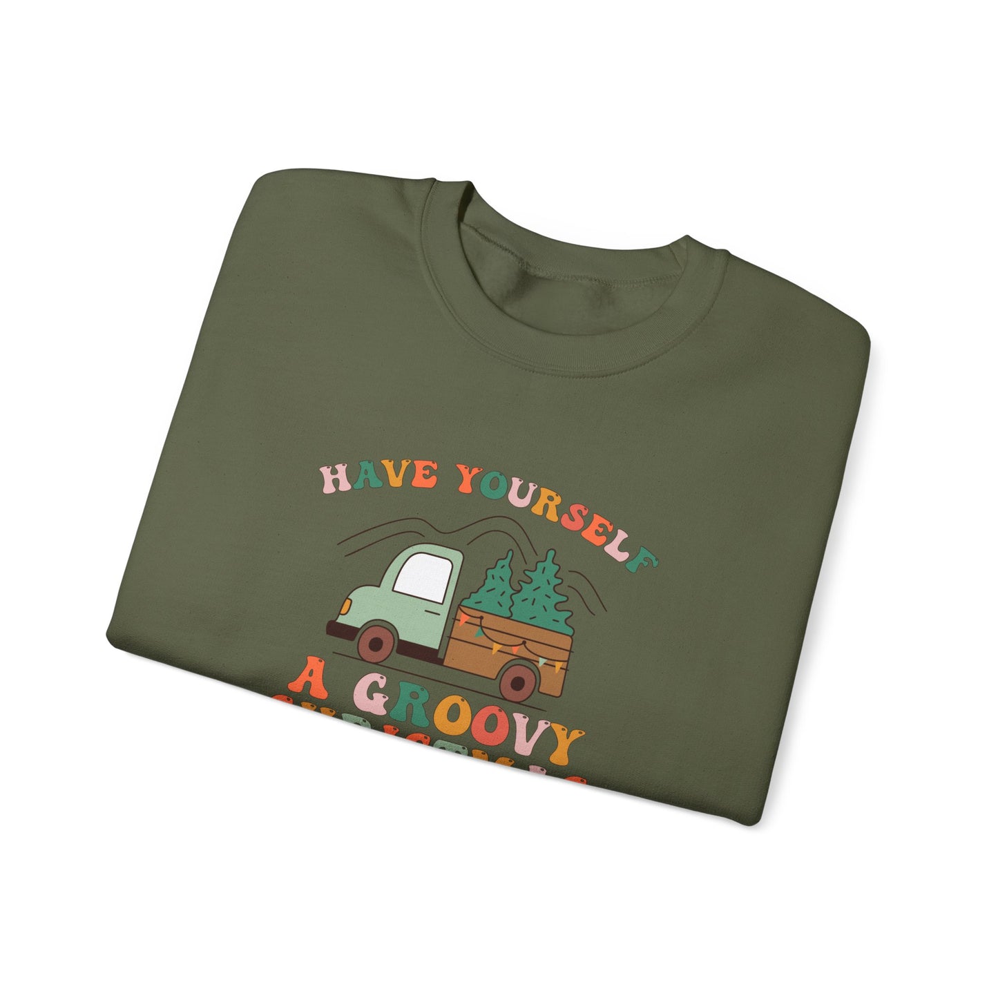 Groovy Christmas Truck Sweatshirt