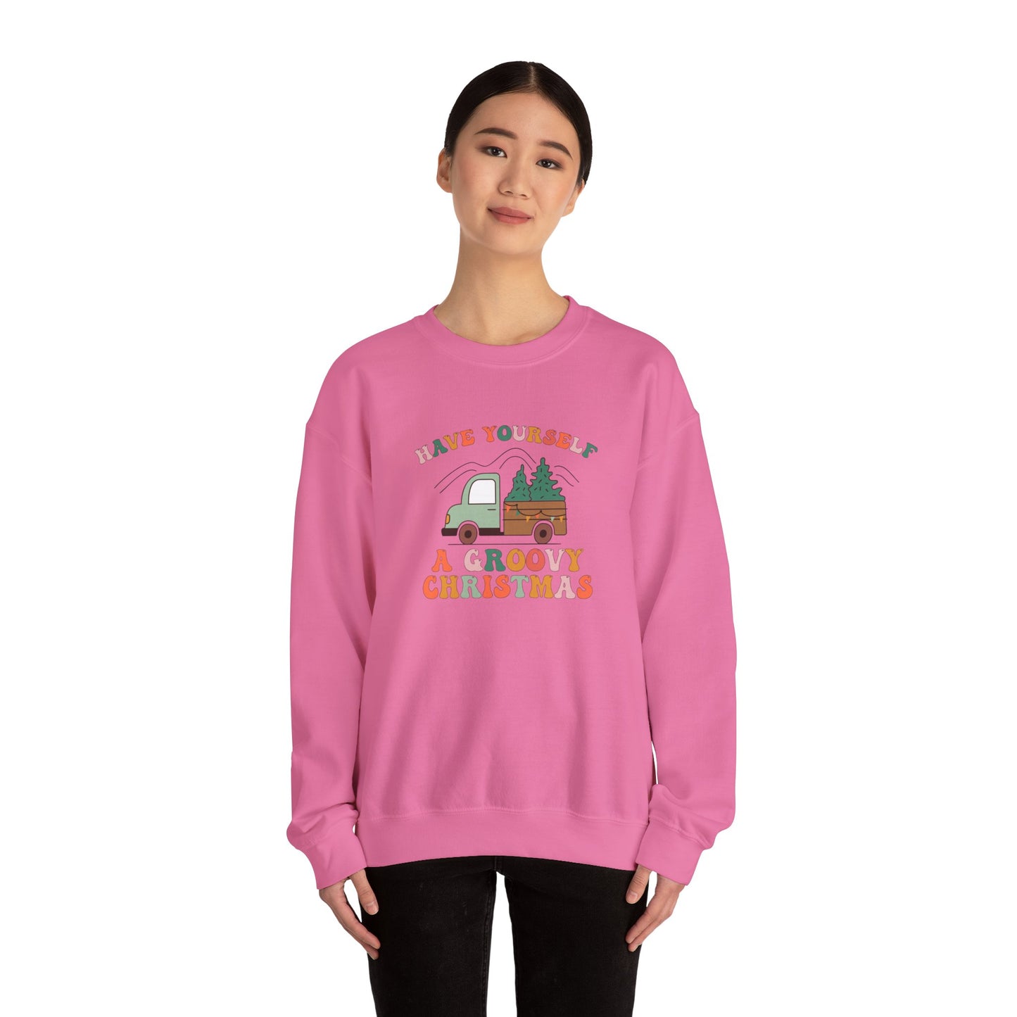 Groovy Christmas Truck Sweatshirt