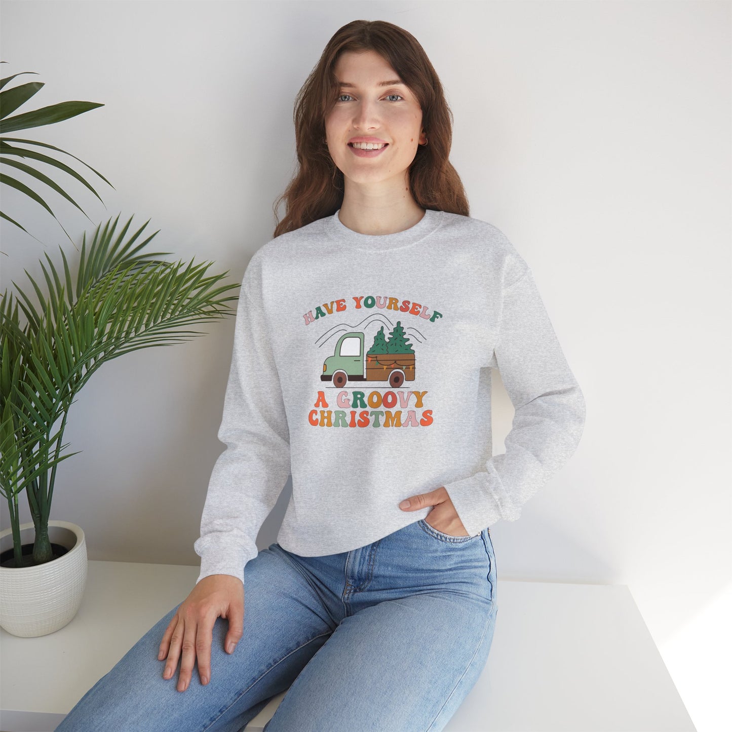 Groovy Christmas Truck Sweatshirt