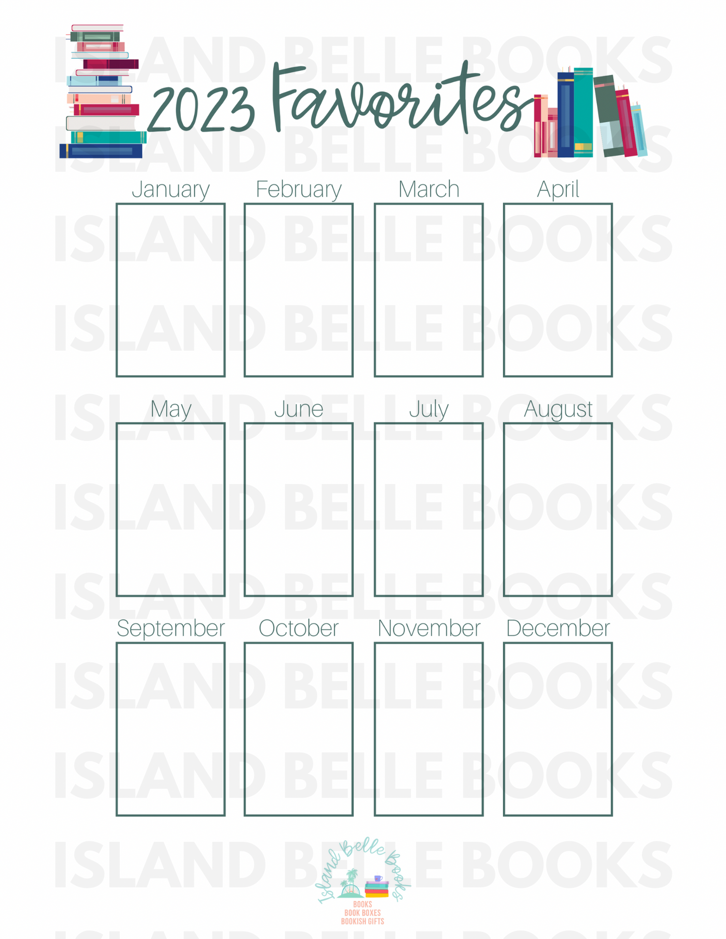 Printable 2023 Favorite Reads