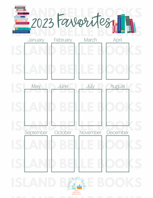Printable 2023 Favorite Reads